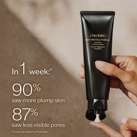 Shiseido Future Solution Lx Extra Rich Gesichtsreiniger Schaumstoff mit Feuchtigkeitsspendender & Kontrolle der Fettigkeit Wirkung 125ml