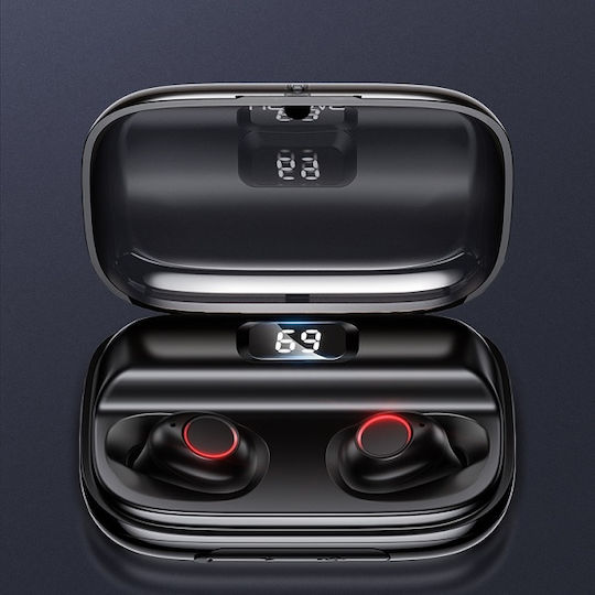 US-YJ001 In-ear Bluetooth Handsfree Ακουστικά με Αντοχή στον Ιδρώτα και Θήκη Φόρτισης Μαύρα