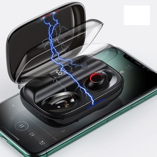 US-YJ001 In-ear Bluetooth Handsfree Ακουστικά με Αντοχή στον Ιδρώτα και Θήκη Φόρτισης Μαύρα