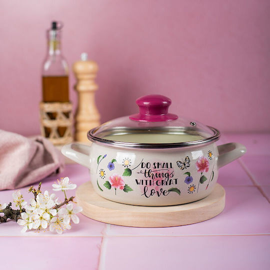 Ρηχή 1.5lt / 16cm Cream with Floral Patterns