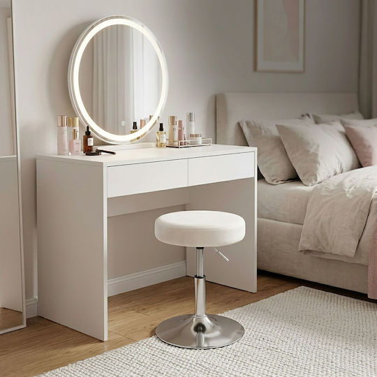 Бар Стол с Регулируема Височина White/silver
