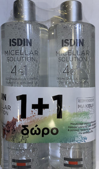 Isdin Apă Micelară Demachiant Față Ochi și Buze pentru Controlul Sebumului și Acțiune Hidratantă 2 Bucăți