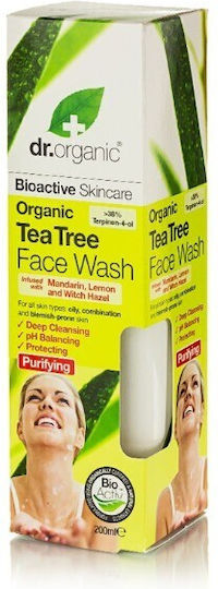 Dr.Organic Tea Tree Face Cleansing Gel Against Imperfections & Oil Control 200ml