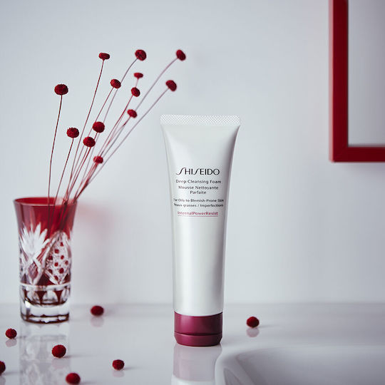 Shiseido Deep Cleansing Schaumstoff Für Fettige Und Unreine Haut Καθαριστικά Προσώπου mit Antioxidativ Und Beruhigung Wirkung 125ml