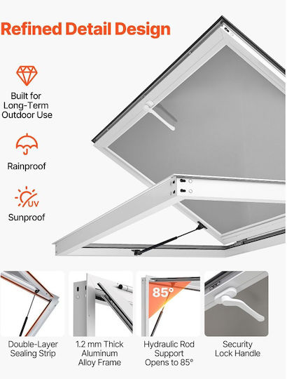 Vevor Food Truck Service Window 1220x915 Mm Aluminum Frame Awning Cgdck4836nchkgm89001v0