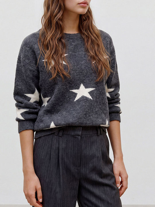 Vero Moda Vmdoffy Πουλόβερ Dark Grey Melange