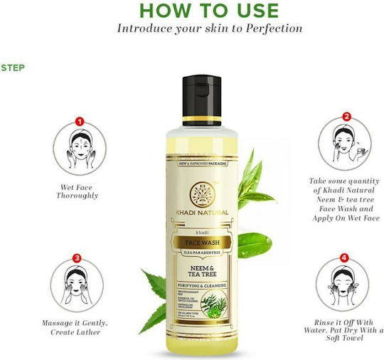 Khadi Natural Neeam & Tea Trea Liquid Cleansing Face 210ml