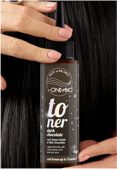 Vegan Hair Toner Without Ammonia & Hydrogen Peroxide, Dark Chocolate, Dark Brown Shade, 100ml