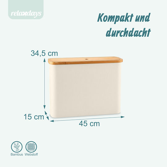 Relaxdays Floor-Standing Bamboo Toilet Paper Holder Beige 4052025854317