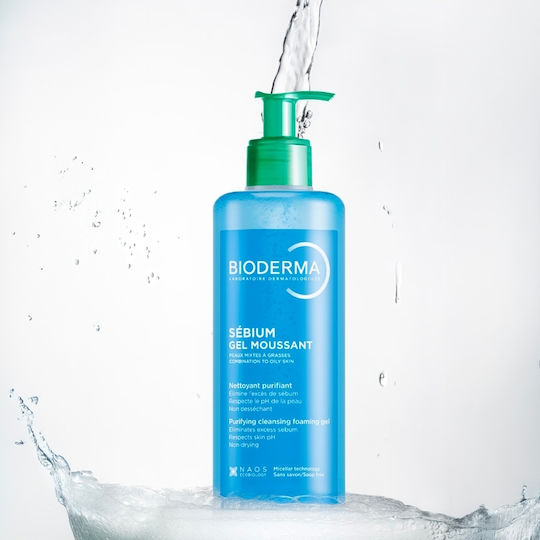 Bioderma Sebium Gel Moussant Purifying Cleansing Gel for Oily Skin with Acne Prone Tendency Face and Body