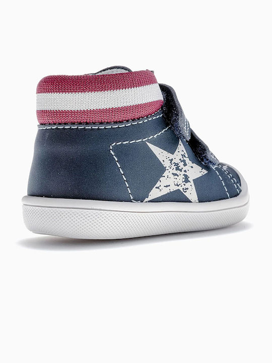 Kids High Sneakers with Hook & Loop Closure Blue