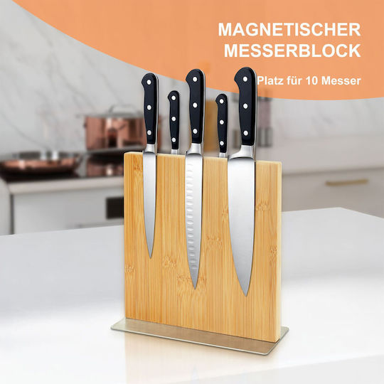 Relaxdays Magnetischer Messerblock aus Bambus