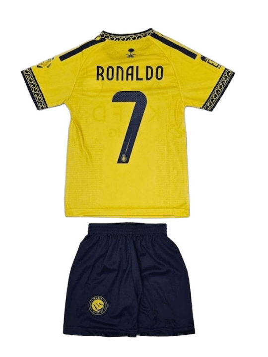 Παιδικό Σετ Ποδοσφαίρου C.ronaldo Al Nassr 2026-2027 Κίτρινη Balón De Oro Κίτρινο Unisex Παιδικά Ab206