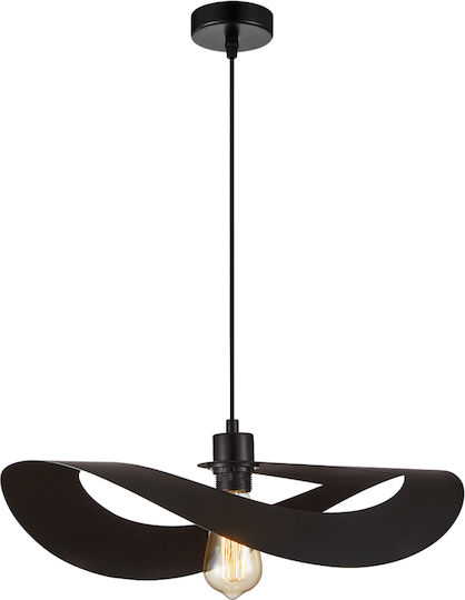 Viokef Kronos Lampă Suspendată Reglabilă Neagră din Rețea cu Dulie E27 50x150 cm