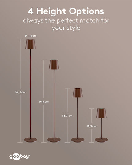 Goobay LED Floor Lamp H122cm with RGBW Light 220lm Copper