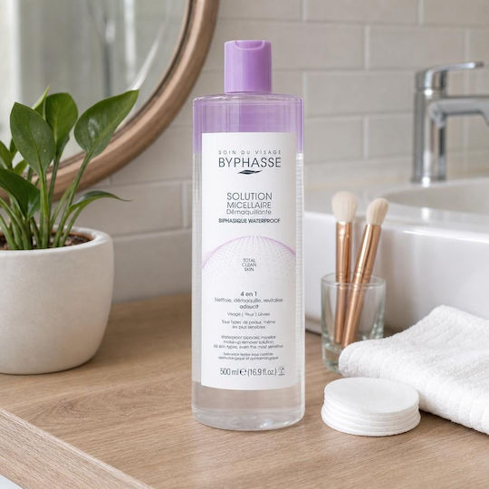 Byphasse Solution Micellaire Lotion Αφαίρεσης Αδιάβροχου Μακιγιάζ Προσώπου 500ml