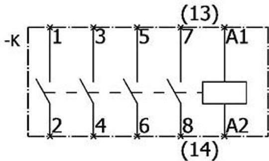 Modular Contactor 40a 4z 0r 24v Ac Dc 5tt5040-2