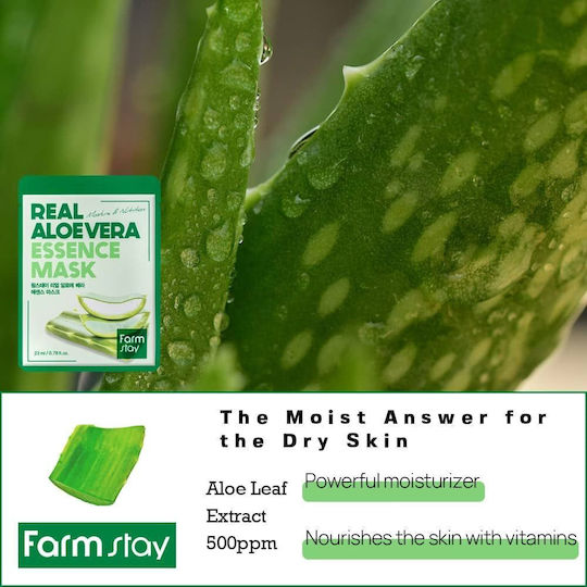 Farmstay Real Aloe Vera Essence Mask Moisturizing Sheet Mask Aloe Extract 23ml