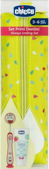 Chicco Set Hippo Strawberry Toothpaste 50ml + Toothbrush 3-6l