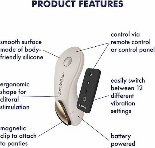 Satisfyer Little Secret Δονητής για Ζευγάρια με Απομακρυσμένο Έλεγχο Λευκός