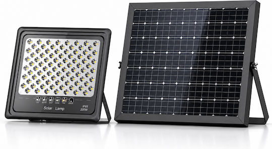 Fos me Waterproof Solar LED Flood Light 200W Warm White 3000K with Remote Control IP65