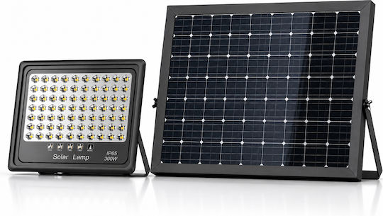 Fos me Στεγανός Ηλιακός Προβολέας LED 300W Θερμό Λευκό 3000K με Τηλεχειριστήριο IP65