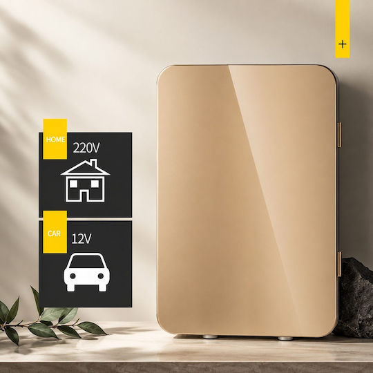 Mini-Kosmetik-Kühlschrank Flippy Dual-Funktion Heizen Kühlen Tragbar Außen 19x28x26 cm Innen 14x24x15 cm 8l Gold