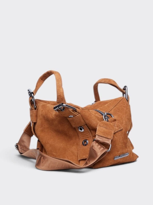 Hug Leather Women's Shoulder / Handbag / Crossbody Bag Suede Camel