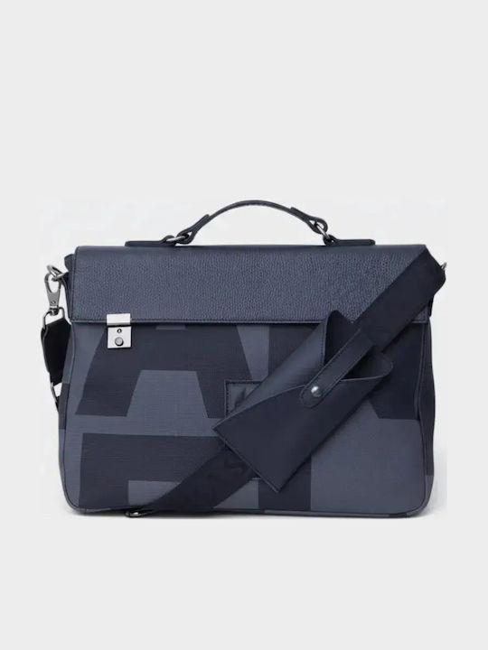 16” Ea Logo Δερμάτινη Γυναικεία Satchel Τσάντα Γκρι