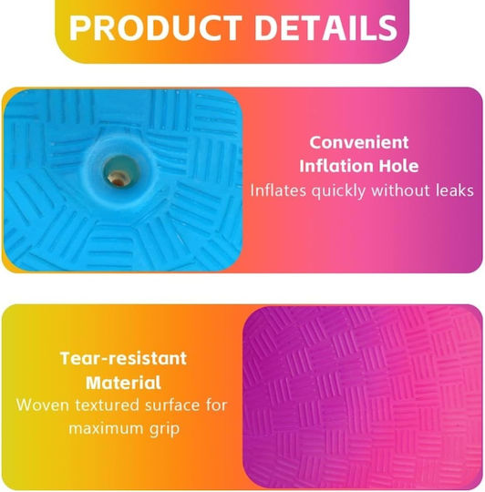 Osdue Minge Gonflabilă Curcubeu 22 Cm, Rezistentă, Antiderapantă, Din PVC, Pentru Sporturi de Plajă și Jocuri în Interior și în Aer Liber, Ac Multicolor Pentru Umflare Inclus