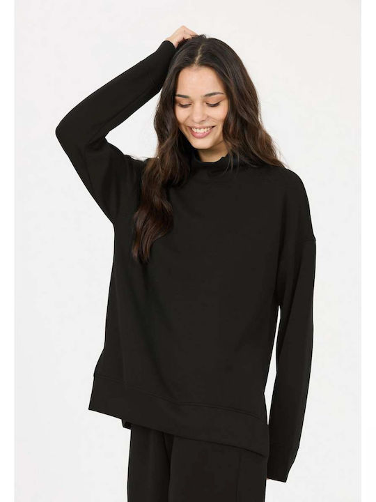 Women's Long-Sleeve Turtleneck Top Black