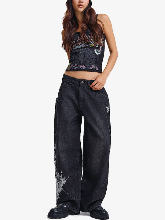 Ärmelloses Damen-Top aus Baumwolle Black