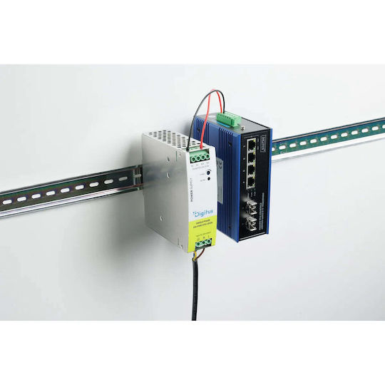 Digitus Sursă de Alimentare Industrială 24 V DC 5 A 120 W AC-DC Carcasă Metalică Montare pe Șină DIN