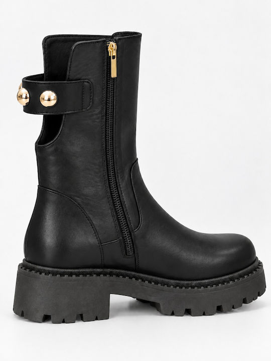 Leather Women's Ankle Boots Black