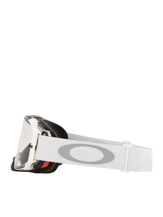 Oakley Airbrake Mx Mască de Schi și Snowboard pentru Adulți, Albă, cu Lentilă Transparentă