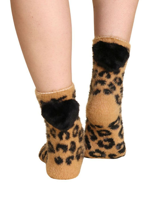 Noidinotte Damen-Einfarbige Socken Dark Beige