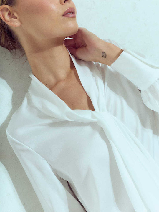 Celestino Women's Tie-Front Blouse White