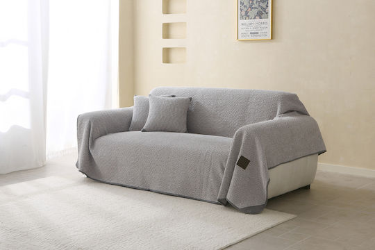 Beauty Home 8831 Chenille Sesselüberwurf 175x180 cm Grau
