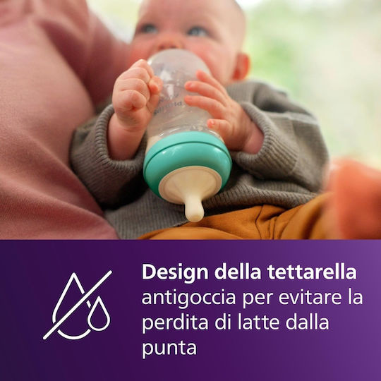 Philips Σετ Πλαστικά Μπιμπερό Natural Response Κατά των Κολικών με Θηλή Σιλικόνης για 1+ μηνών 260ml 3τμχ