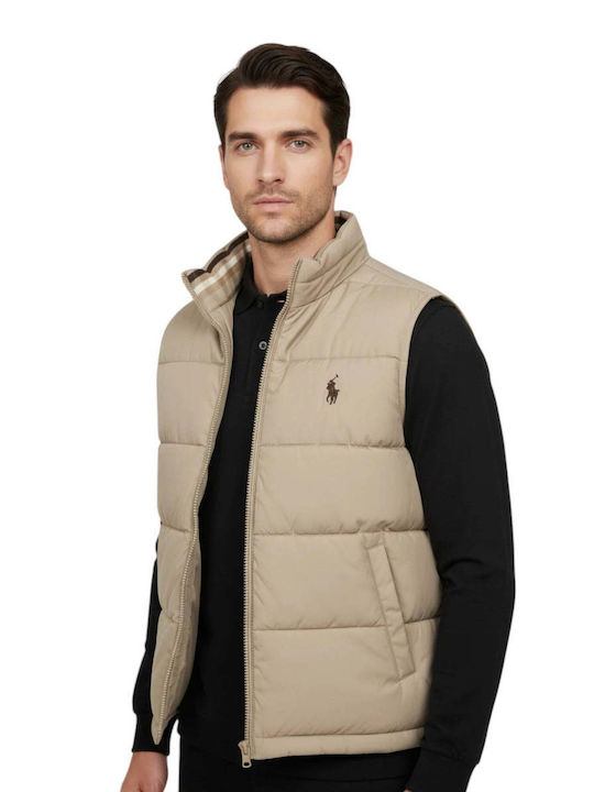 Sleeveless Beige Puffer Jacket