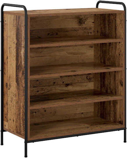 Кафяв Дървен Шкаф за Обувки Д76xШ36,5xВ93 cm