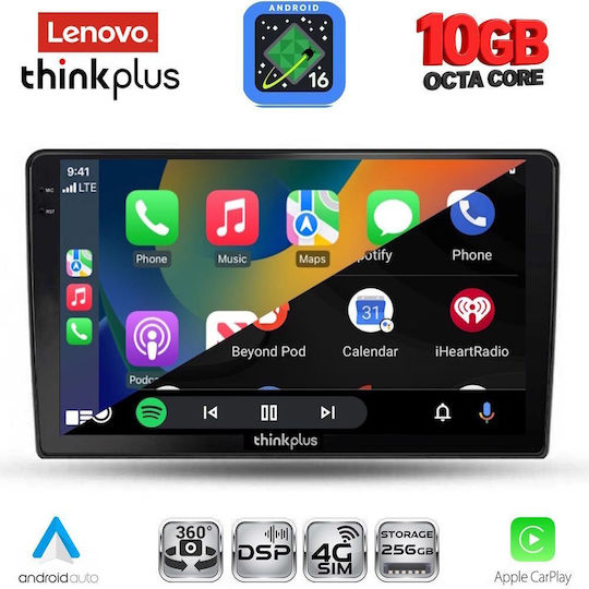 Lenovo Auto-Audiosystem für BMW X2 / X6 Alfa Romeo Giulietta 2014–2020 (Bluetooth/USB/WiFi/GPS/Apple-Carplay/Android-Auto) mit 9-Zoll-Touchscreen