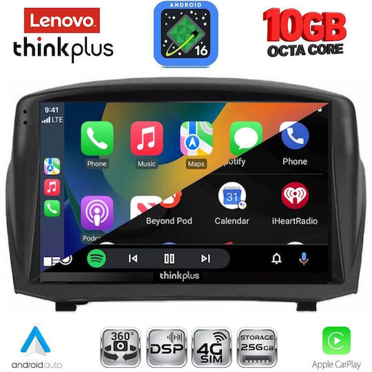Lenovo Auto-Audiosystem für BMW X2 / X6 Ford Fiesta 2008–2017 (Bluetooth/USB/WiFi/GPS/Apple CarPlay/Android Auto) mit 9-Zoll-Touchscreen