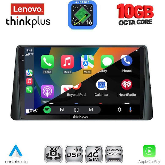 Lenovo Auto-Audiosystem für BMW X2 / X6 und Ford Focus 2019–2025 (Bluetooth/USB/WLAN/GPS/Apple CarPlay/Android Auto) mit 9-Zoll-Touchscreen