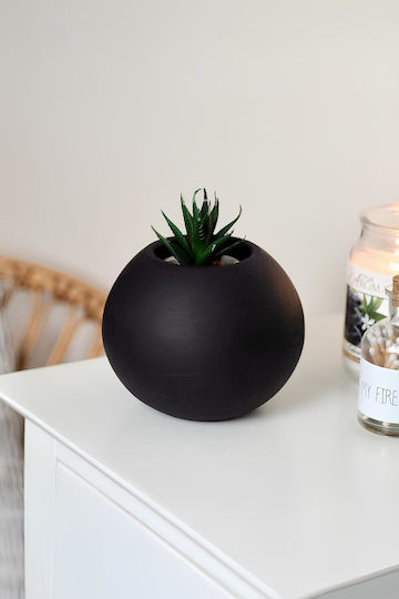 SteweHome Διακοσμητικό Βάζο Μαύρο Y14cm