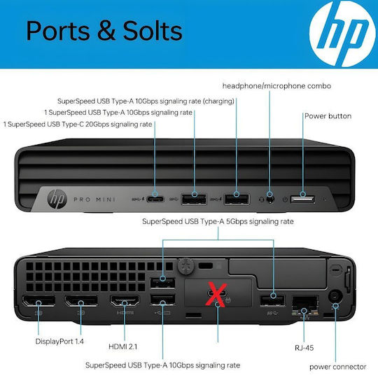 HP ProDesk 400 G9 Mini Refurbished Grade A (Core i5-12500T/16GB/512GB SSD/W11 Pro)