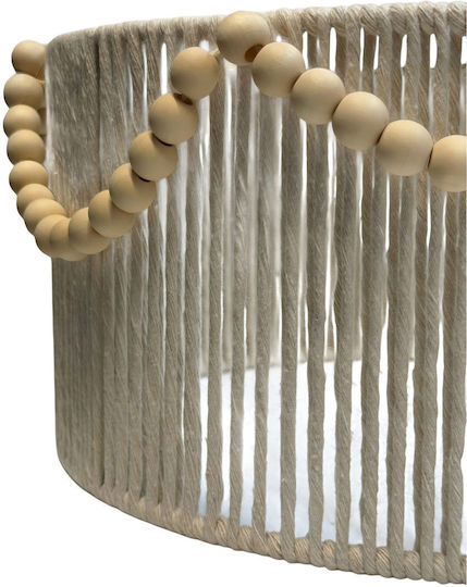 Einflammige Kinderzimmer-Hängeleuchte aus Holz mit E27-Fassung Beige 30 x 65 cm