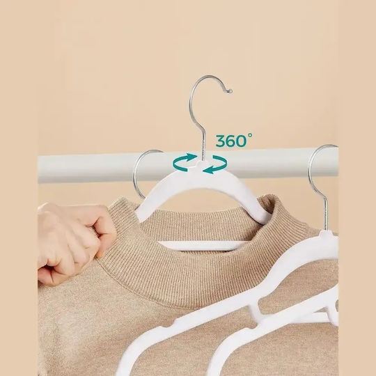 Songmics Cremasteră de Haine Albă 50 Bucăți