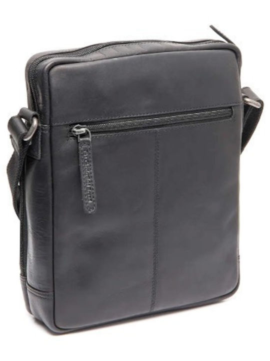 Geantă De Umăr / Tip Crossbody Bărbătească Din Piele Neagră