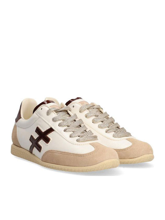 Atenas Sneakers de Damă Bej Maroniu cu Roz Pal
